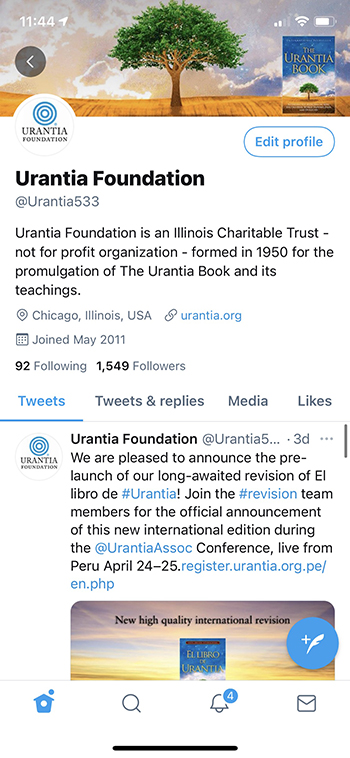 Urantia Foundation Twitter